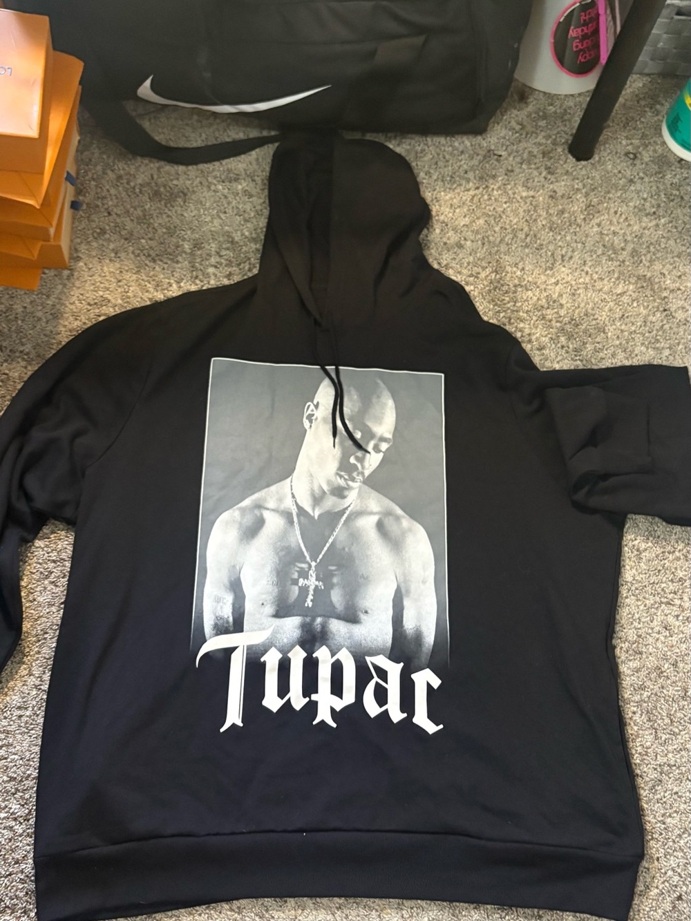 Bravado Black Tupac Graphic Pullover Hoodie